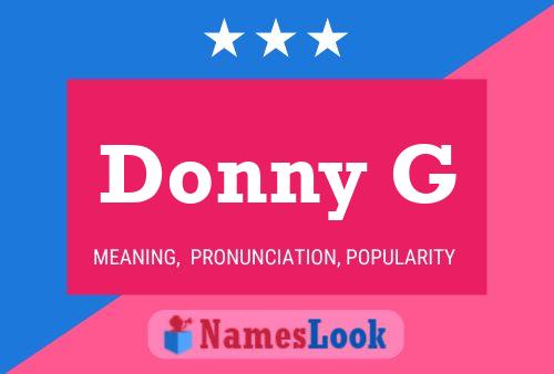 Donny G Namensposter