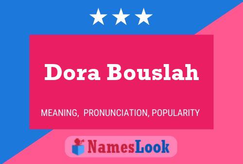 Dora Bouslah Namensposter