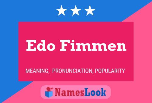 Edo Fimmen Namensposter