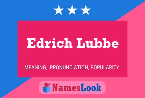 Edrich Lubbe Namensposter