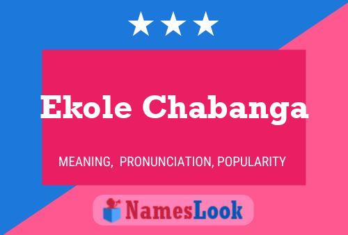 Ekole Chabanga Namensposter