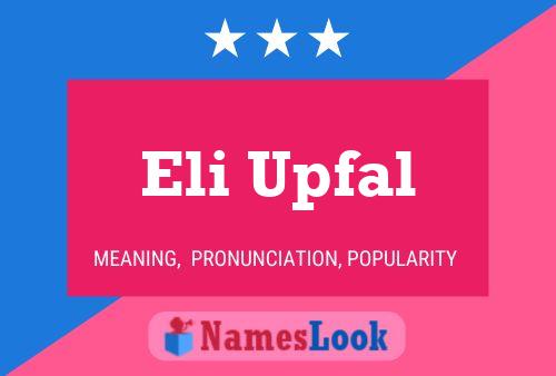 Eli Upfal Namensposter