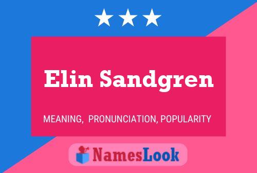 Elin Sandgren Namensposter