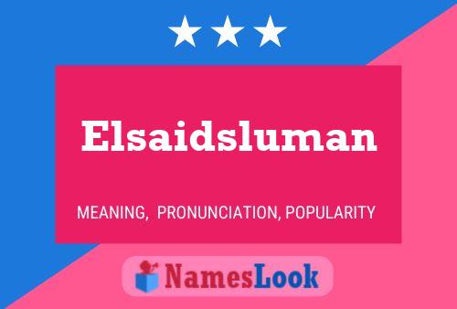 Elsaidsluman Namensposter