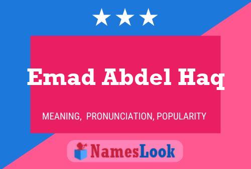 Emad Abdel Haq Namensposter