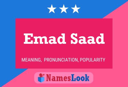 Emad Saad Namensposter