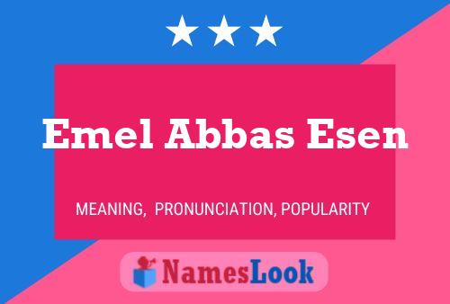 Emel Abbas Esen Namensposter