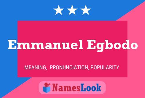 Emmanuel Egbodo Namensposter