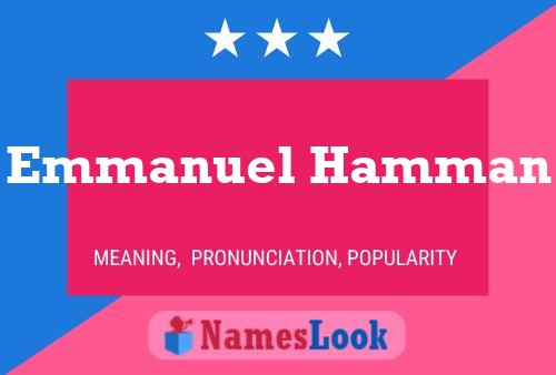 Emmanuel Hamman Namensposter