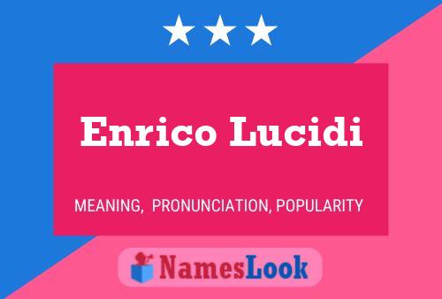 Enrico Lucidi Namensposter