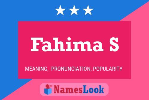 Fahima S Namensposter