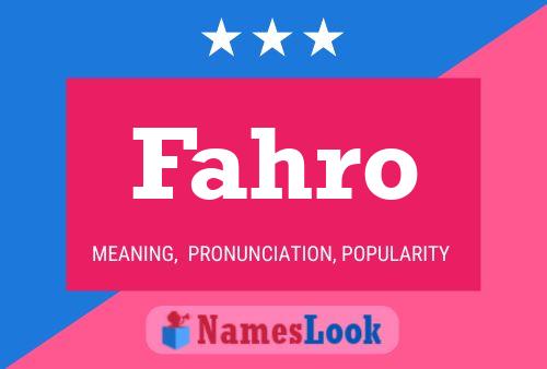 Fahro Namensposter