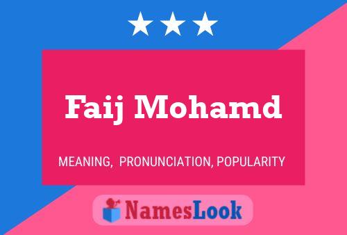 Faij Mohamd Namensposter