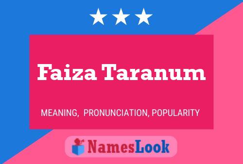 Faiza Taranum Namensposter