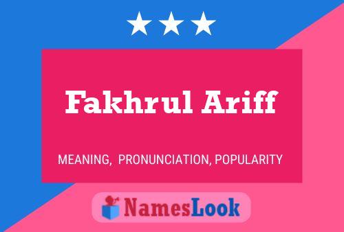 Fakhrul Ariff Namensposter