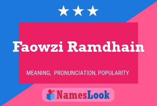 Faowzi Ramdhain Namensposter