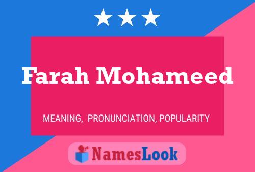 Farah Mohameed Namensposter