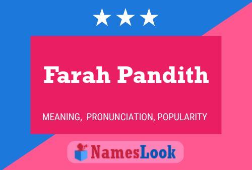 Farah Pandith Namensposter