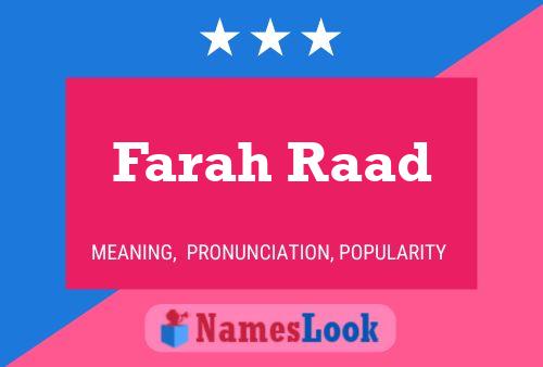 Farah Raad Namensposter