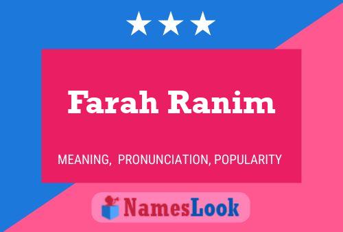 Farah Ranim Namensposter