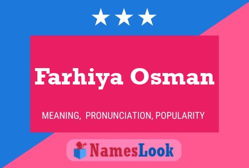 Farhiya Osman Namensposter