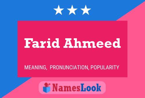 Farid Ahmeed Namensposter