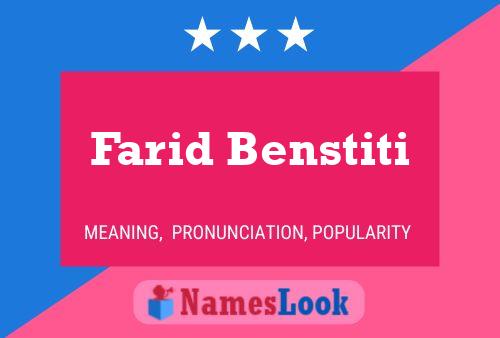 Farid Benstiti Namensposter