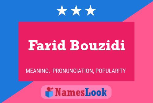 Farid Bouzidi Namensposter