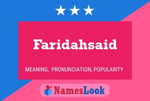 Faridahsaid Namensposter