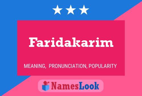 Faridakarim Namensposter