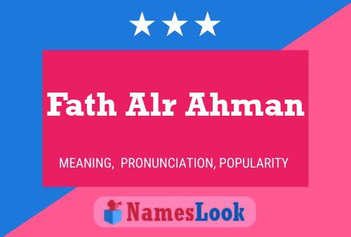 Fath Alr Ahman Namensposter