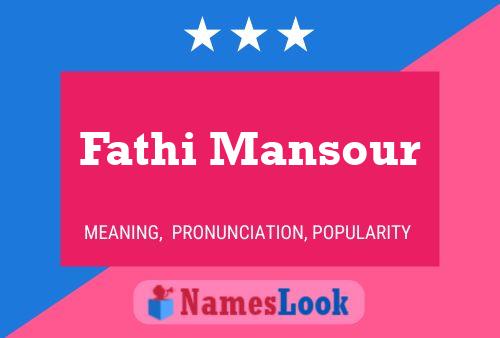 Fathi Mansour Namensposter