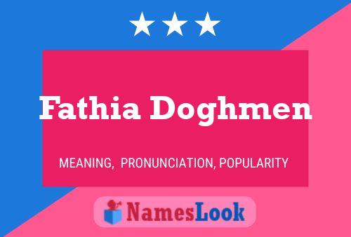 Fathia Doghmen Namensposter