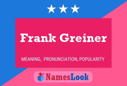 Frank Greiner Namensposter