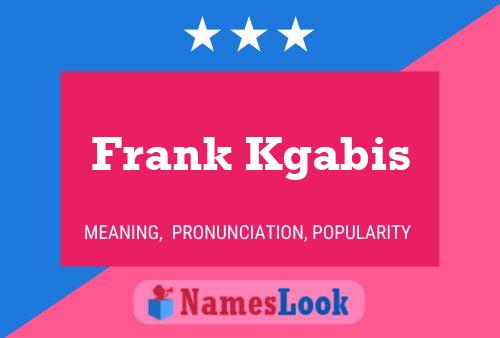 Frank Kgabis Namensposter