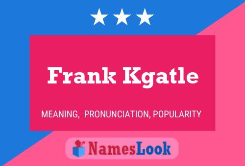 Frank Kgatle Namensposter