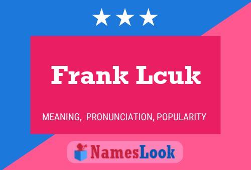 Frank Lcuk Namensposter