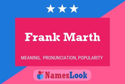 Frank Marth Namensposter