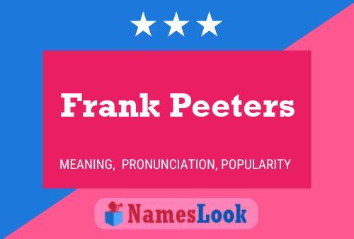 Frank Peeters Namensposter