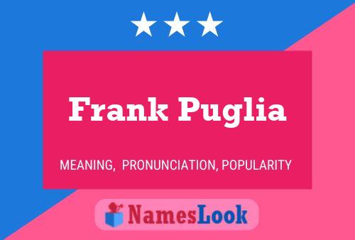 Frank Puglia Namensposter