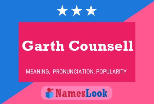 Garth Counsell Namensposter