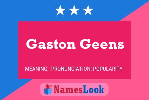 Gaston Geens Namensposter