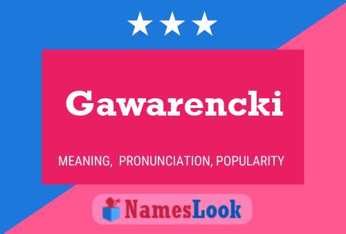 Gawarencki Namensposter