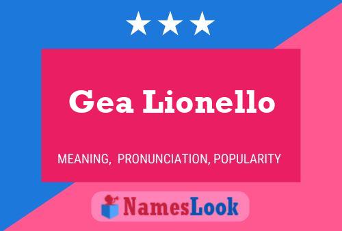 Gea Lionello Namensposter