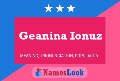 Geanina Ionuz Namensposter