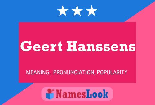 Geert Hanssens Namensposter