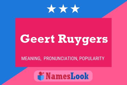 Geert Ruygers Namensposter