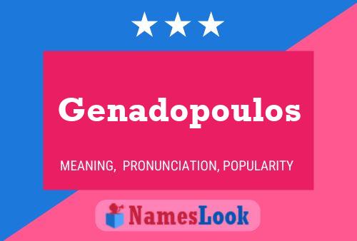 Genadopoulos Namensposter