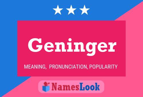 Geninger Namensposter