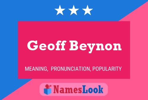 Geoff Beynon Namensposter